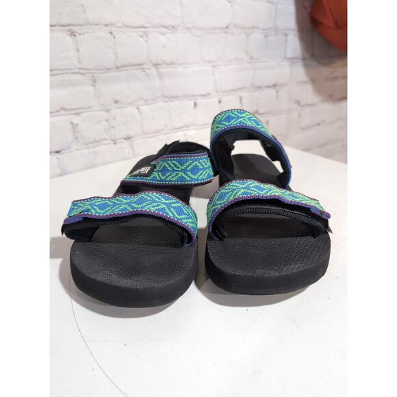 Vintage 90s REEF Aztec Sandals Unisex Rare Teal Purple Green Gorpcore Straps main image 7